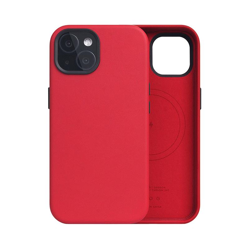 SLG Design kryt D5 Magsafe Calf Skin Leather pre iPhone 15 - Rose 