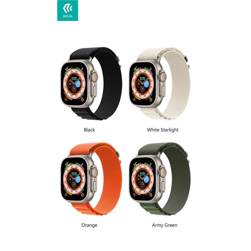 Devia remienok Deluxe Series Sport5 Nylon Braided Adjustable Band 44/45/49mm - Orange 