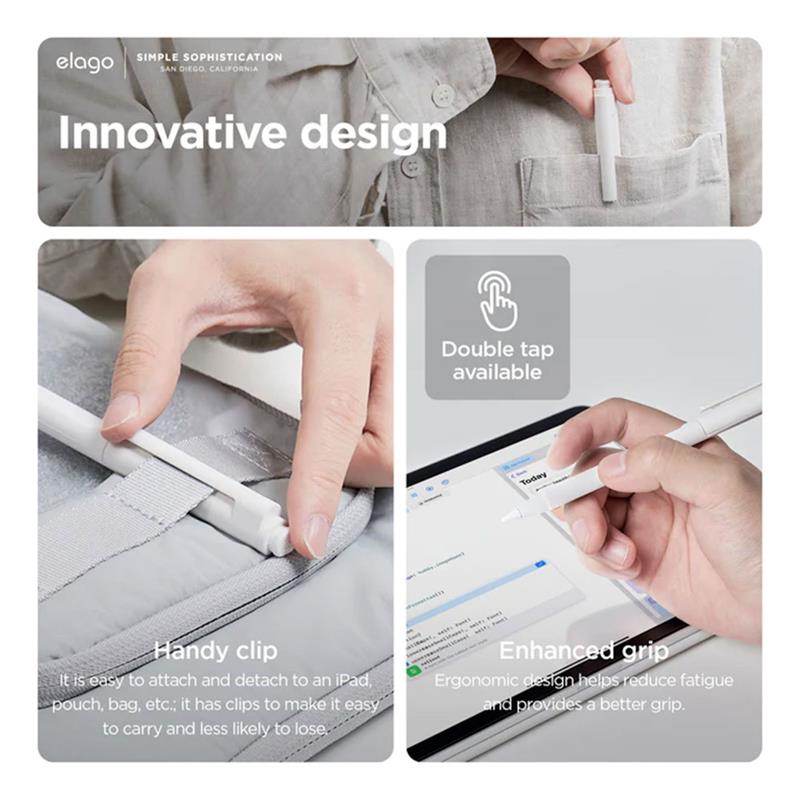Elago kryt Pencil Clip Case pre Apple Pencil 2nd Generation - White 