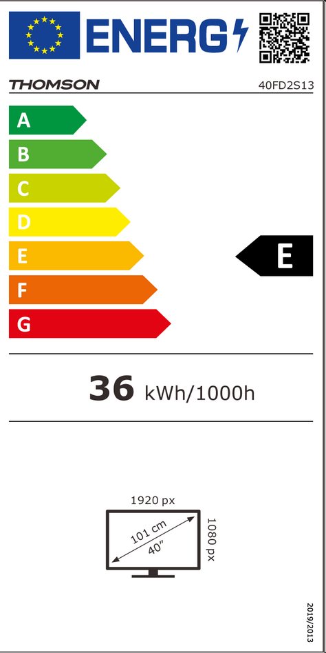 THOMSON Easy TV 40FD2S13,  HD, DVB-T/T2/C/S/S2, VESA 200x200, Hotel Mód, Cierny 