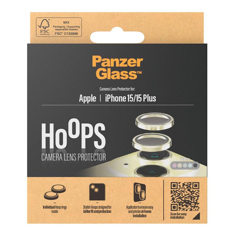 PanzerGlass ochranné sklo Hoops pre iPhone 15/15 Plus - Yellow 