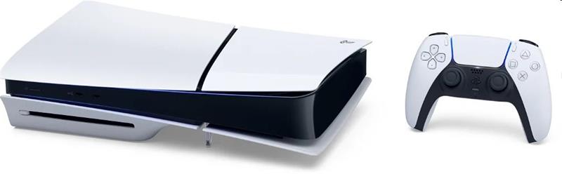 SONY PlayStation 5 (Model Slim) + PlayStation 5 DualSense Wireless Controllers, black & white 