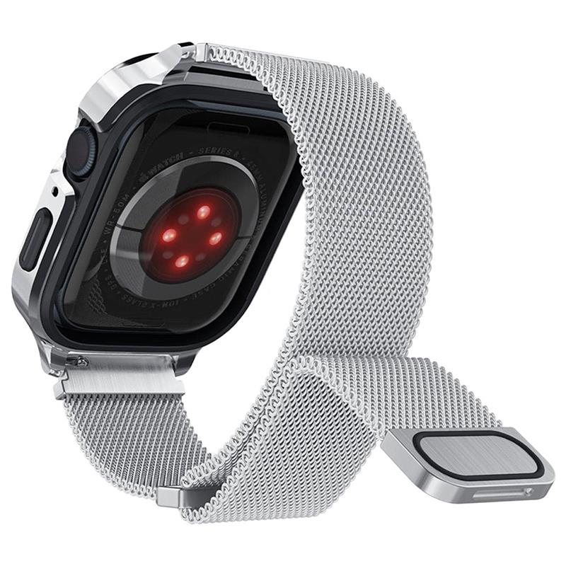 Spigen kryt Metal Fit Pro pre Apple Watch 7/8/9 45mm - Silver 