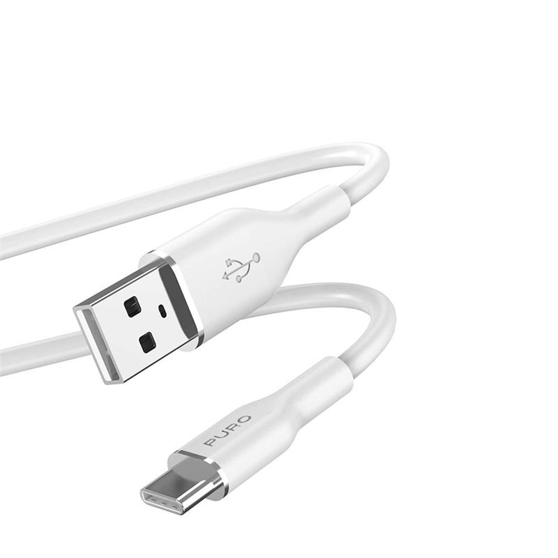 Puro kábel Soft Silicone Cable USB-A to USB-C 1.5m - White 