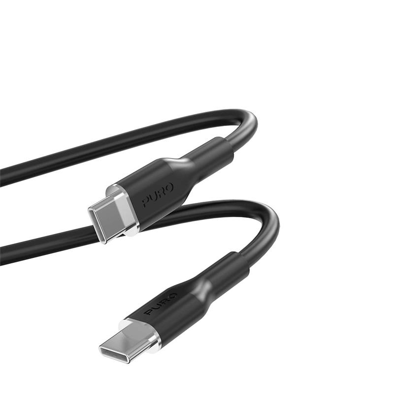 Puro kábel Soft Silicone Cable USB-C to USB-C 1.5m - Black 