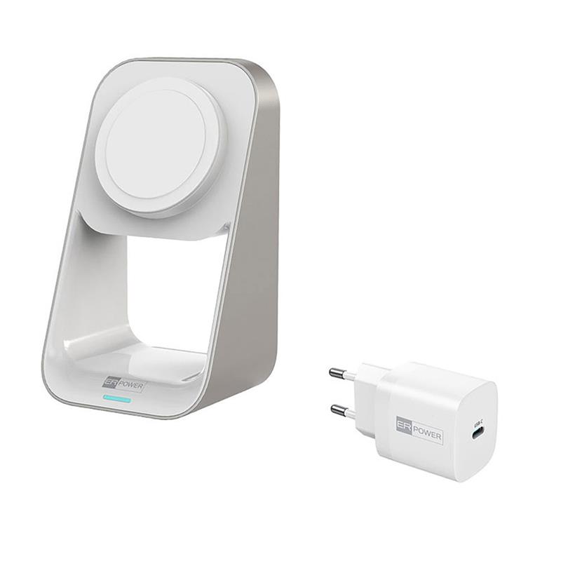 ER POWER stojan 2-in-1 Magsafe MFM - White 