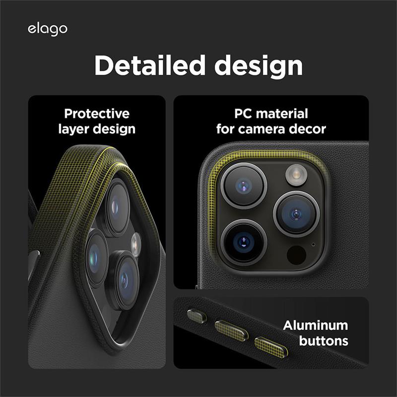 Elago kryt Leather Case Magsafe pre iPhone 15 Pro - Black 