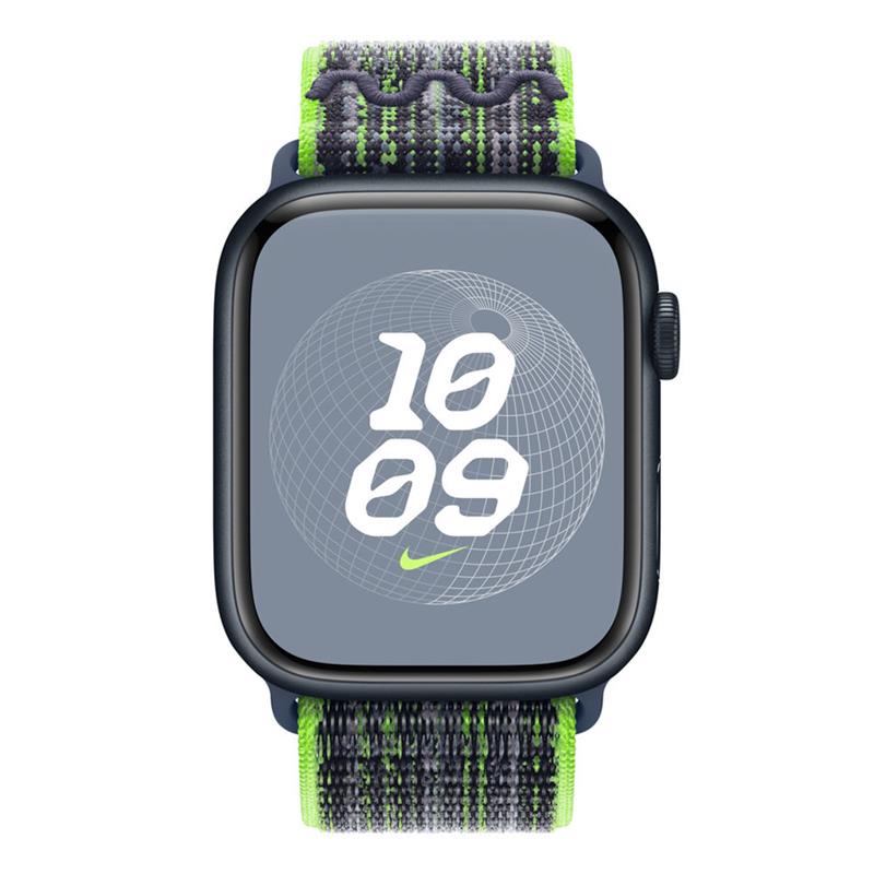 Apple Watch 45mm Bright Green/Blue Nike Sport Loop 