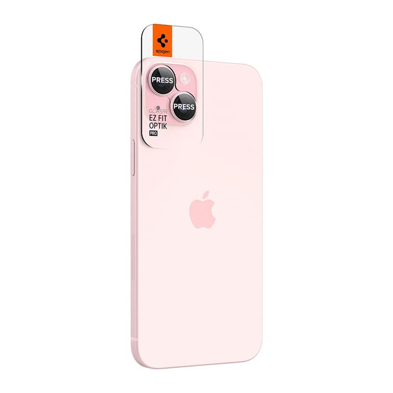 Spigen Optik Pro Lens Protector pre iPhone 15/15 Plus - Pink 