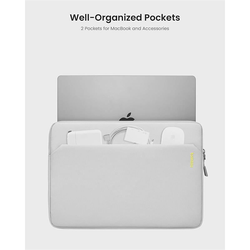 Tomtoc puzdro Light Sleeve pre Macbook Air 15" M2/M3/M4 - Light Gray 