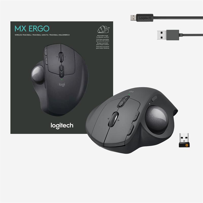 Logitech MX Ergo - pokročilý bezdrôtový trackball - grafitový 