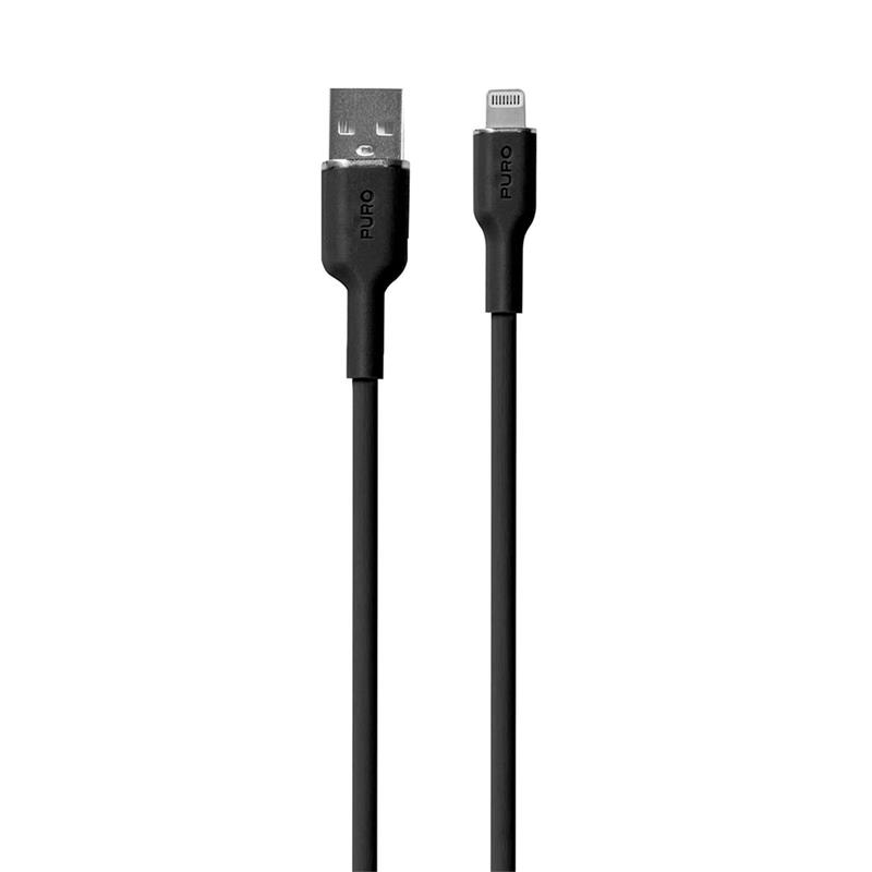 Puro kábel Soft Silicone Cable USB-A to Lightning 1.5m - Black 