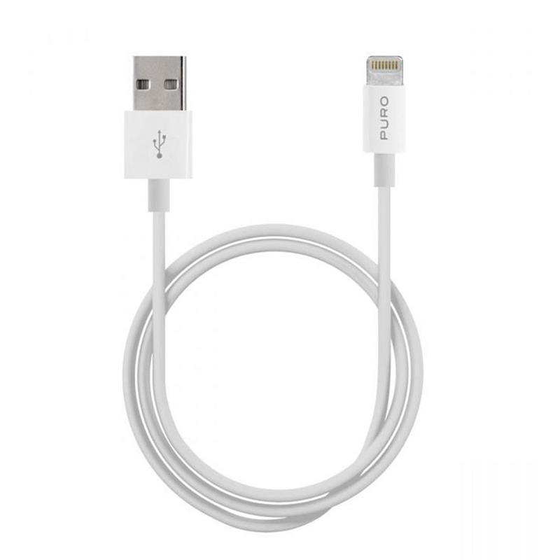 Puro kábel Plain Cable USB-A to Lightning 1m - White 