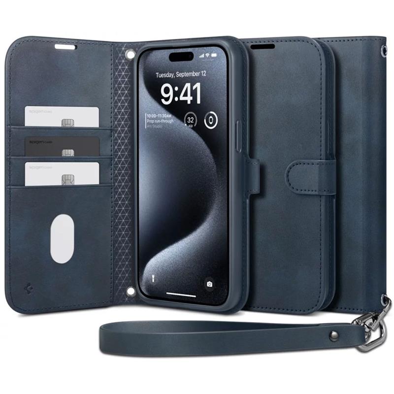 Spigen puzdro Wallet S Pro pre iPhone 15 Pro Max - Navy 