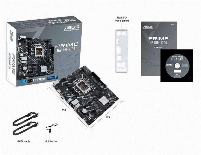 ASUS PRIME H610M-K D4, Intel H610, LGA1700, 2xDDR4, mATX 