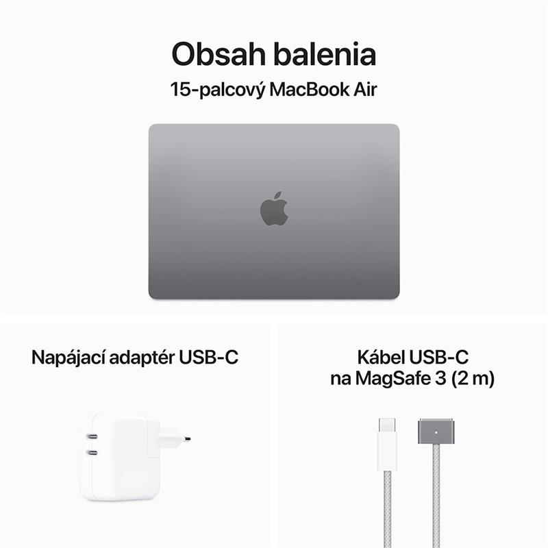 MacBook Air 15" Apple M3 8C CPU 10C GPU 8GB 256GB Kozmický sivý SK 