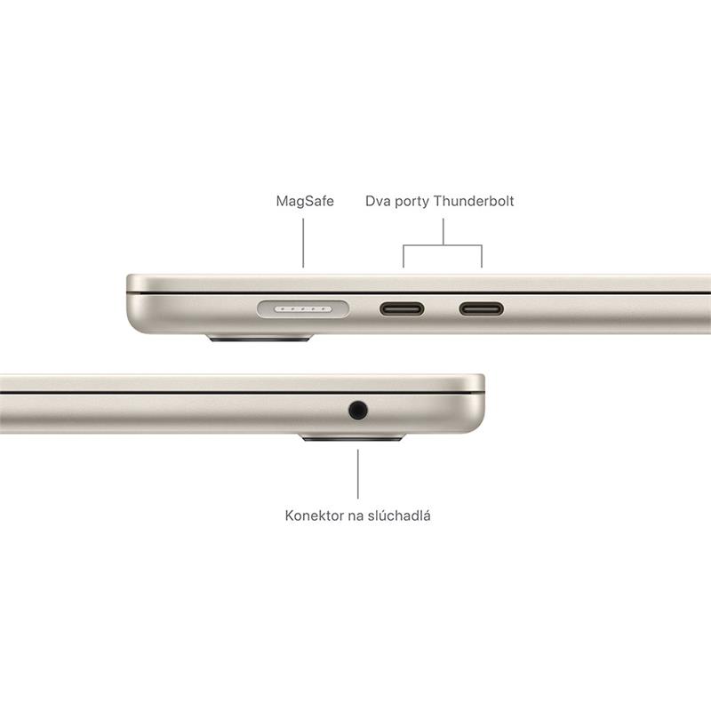 MacBook Air 15" Apple M3 8C CPU 10C GPU 8GB 256GB Hviezdny biely SK 