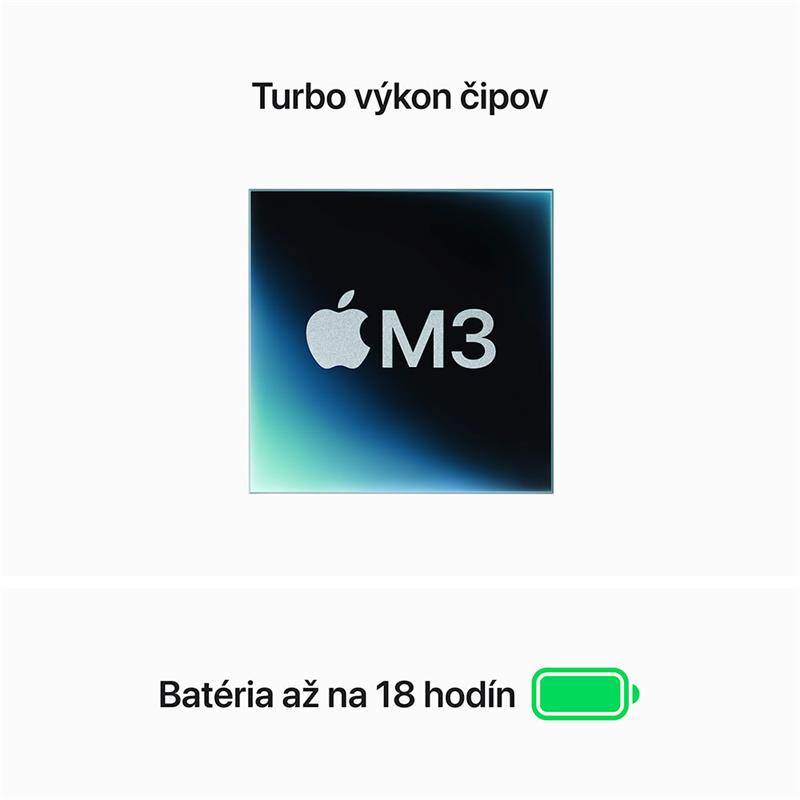 MacBook Air 15" Apple M3 8C CPU 10C GPU 8GB 256GB Polnočný SK 