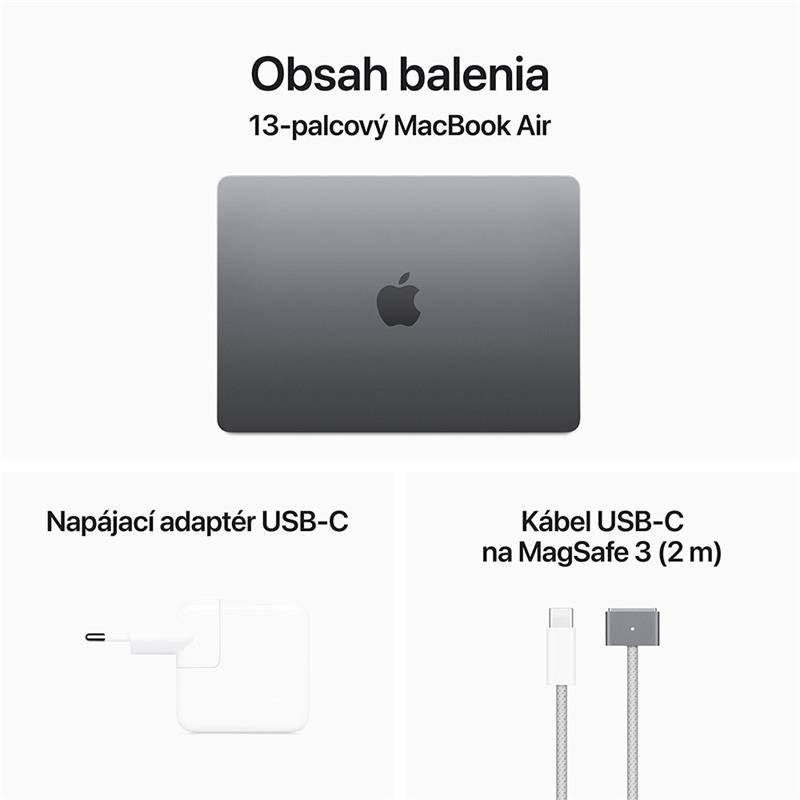 MacBook Air 13" Apple M3 8C CPU 8C GPU 8GB 256GB Kozmický sivý SK 