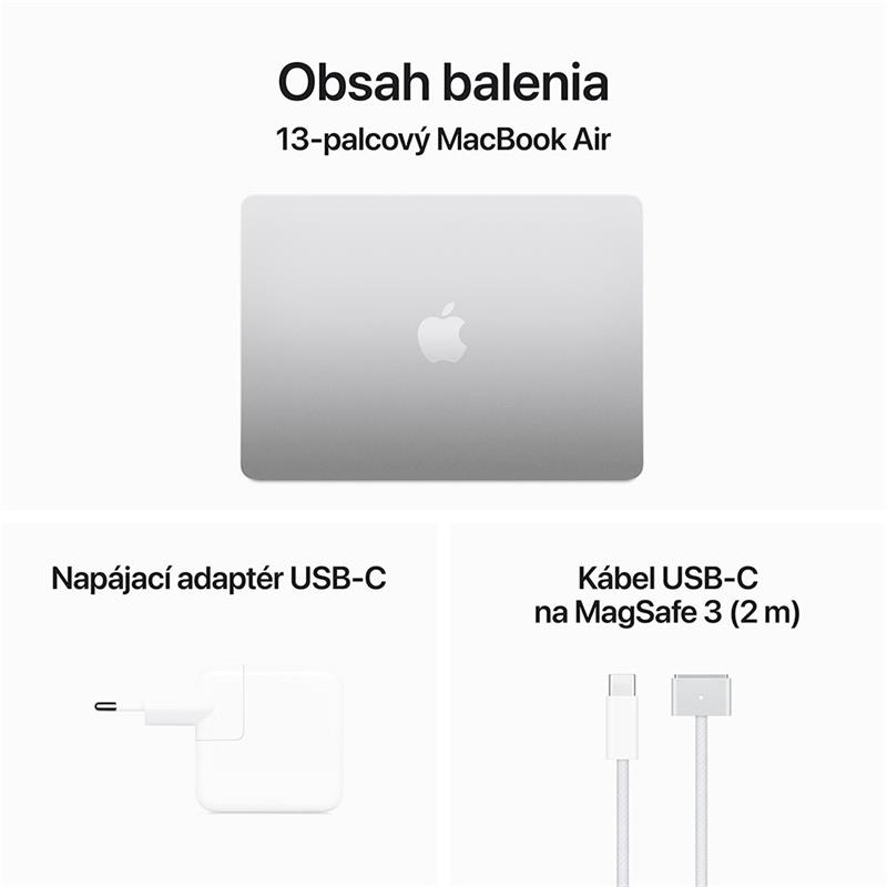 MacBook Air 13" Apple M3 8C CPU 10C GPU 16GB 512GB Strieborný SK 