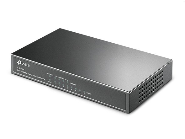 tp-link TL-SF1008P, 8 port mini Desktop Switch, 8x 10/100M RJ45 ports, 4x PoE, steel case 