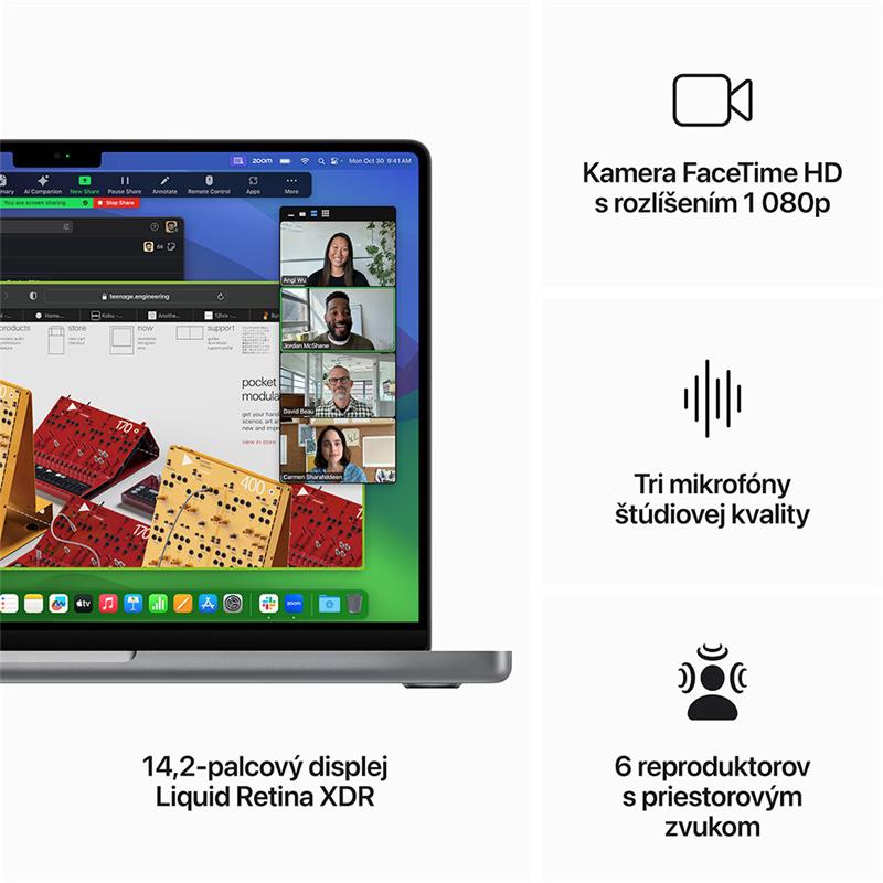 MacBook Pro 14" Apple M3 8C CPU 10C GPU 16GB 1TB Kozmický sivý SK 
