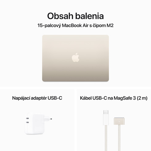 MacBook Air 15" Apple M2 8C CPU 10C GPU 8GB 256GB Hviezdny biely SK *Vystavený* 