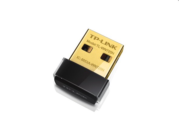 tp-link TL-WN725N, Wireless N USB Adapter, 150Mbit/s, Nano Size, Realtek, 1T1R, 2.4GHz, 802.11b/g/n 