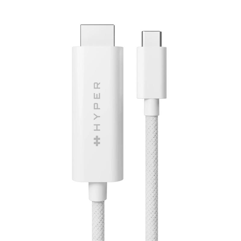 Hyper HyperJuice USB-C to HDMI 4K60Hz Cable 2.5m - White 
