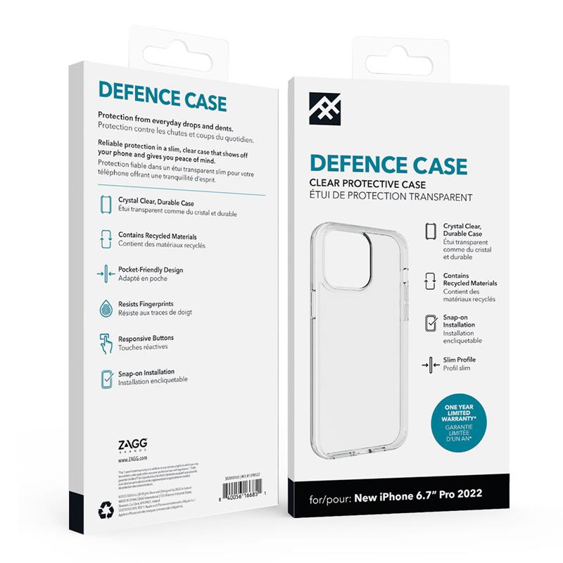 iFrogz kryt Defence pre iPhone 14 Pro Max - Clear *Rozbalený* 