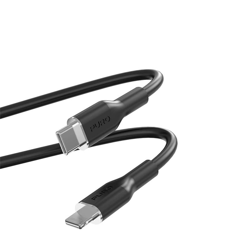 Puro kábel Soft Silicone Cable USB-C to Lightning 1.5m - Black 