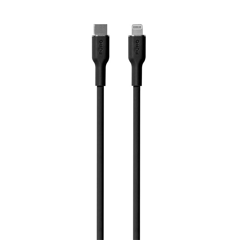 Puro kábel Soft Silicone Cable USB-C to Lightning 1.5m - Black 