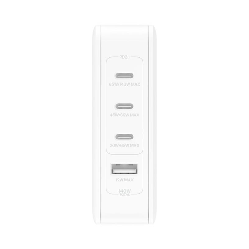 Belkin Boost Charge Pro 140W 4-Port GaN Wall Charger - White 