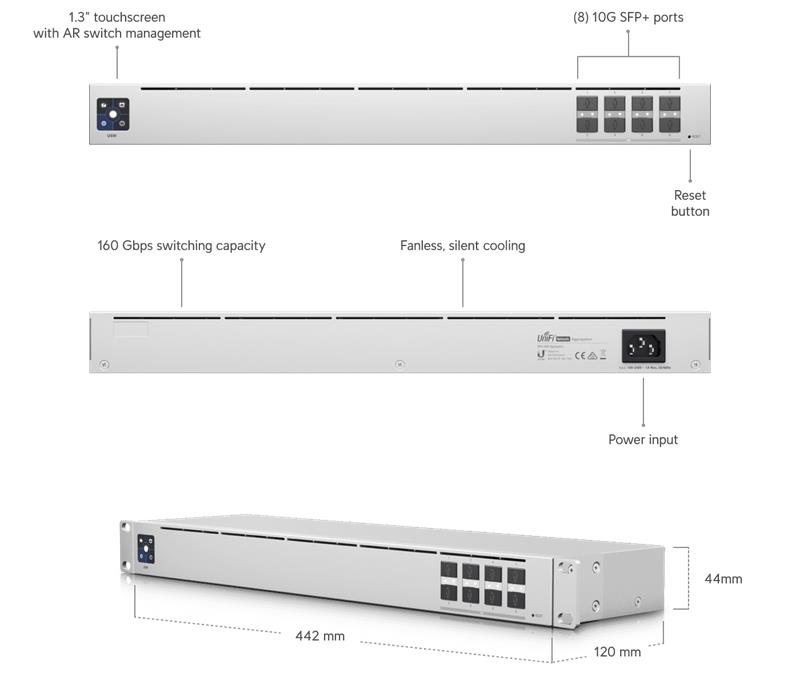 Ubiquiti UniFi switch USW-Aggregation  8x10G SFP+  rack 