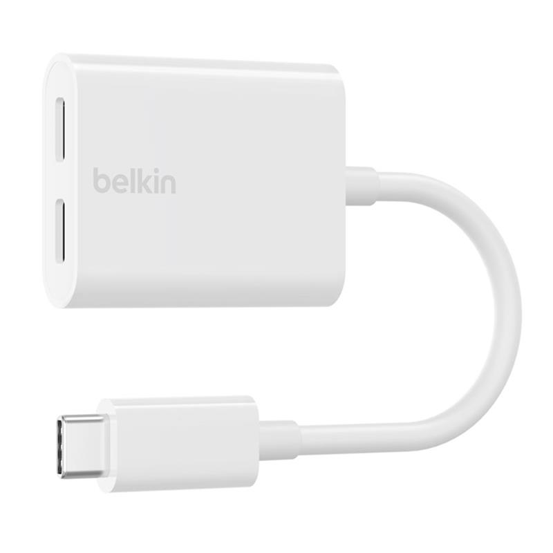 Belkin RockStar USB-C Audio + Charge Adapter - White 