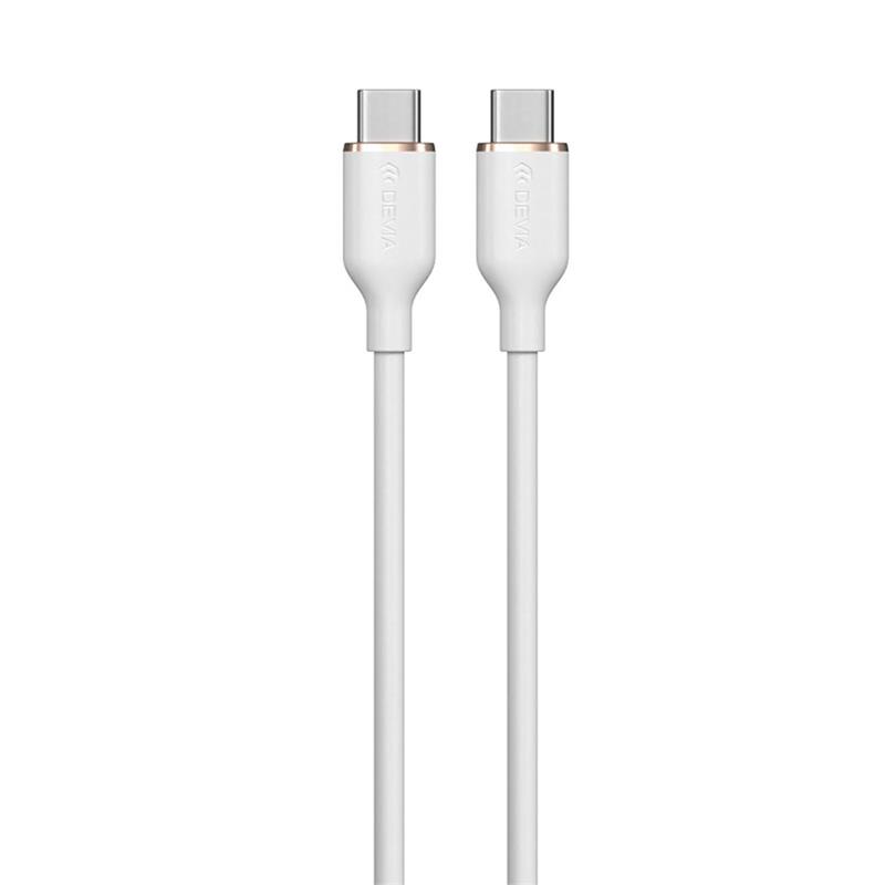 Devia kábel USB-C to USB-C Jelly Series Silicone Cable 1.2m - White 