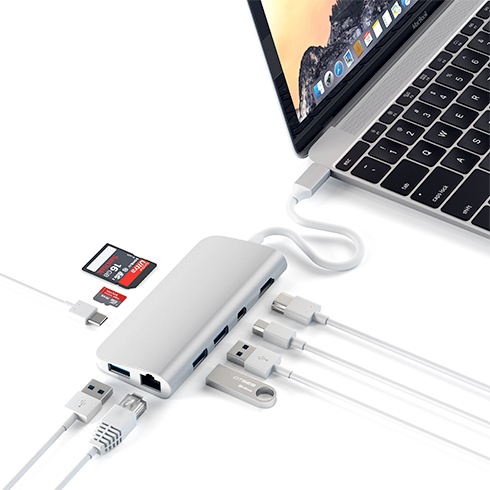 Satechi USB-C Multimedia adapter - Silver Aluminium 