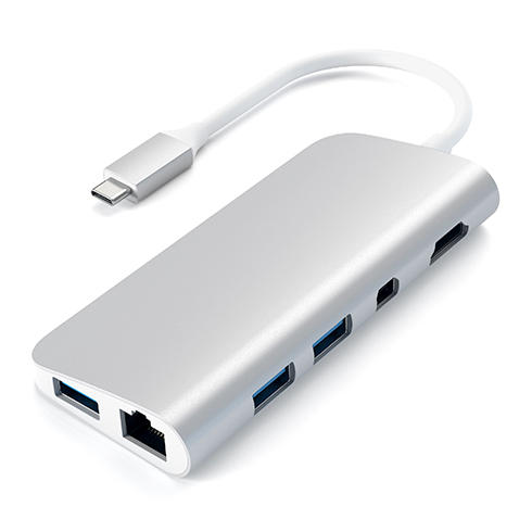 Satechi USB-C Multimedia adapter - Silver Aluminium 