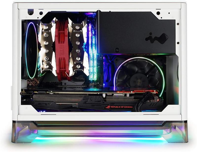 InWin case A1 Plus White, 650W PSU GOLD, Mini ITX, Tempered Glass, ARGB Fans, Qi 10W Charging panel 