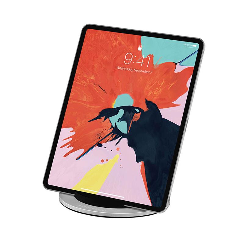 Just Mobile stojan Encore Designer iPad Desktop Stand - Silver Aluminium 