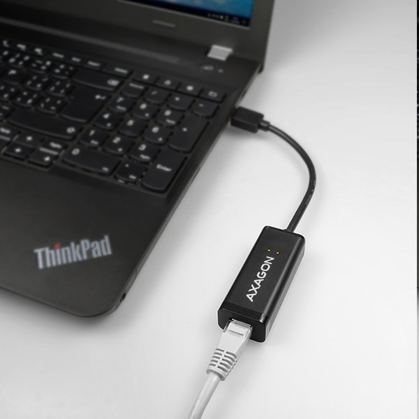 AXAGON ADE-SR, USB-A 3.2 Gen 1 - Gigabit Ethernet sieťová karta, auto inštal, čierna 