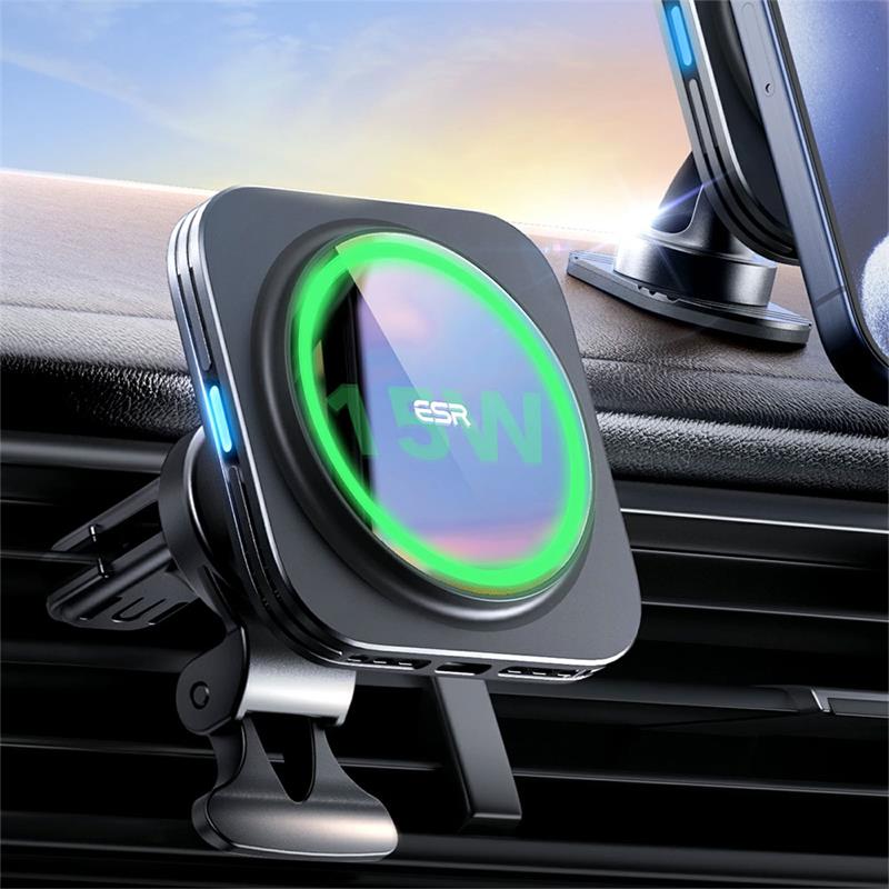 ESR Qi2 Magnetic Wireless Car Charger 15W - Black 