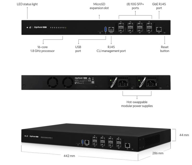 Ubiquiti  EdgeRouter Infinity 8x 10G SFP+/ 1x 1000Mbps  rack 