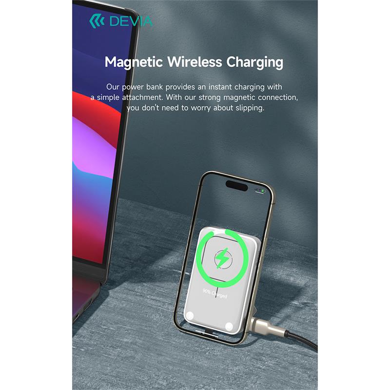 Devia powerbank Extreme Speed Series Magnetic Wireless 10.000 mAh PD 20W - Black 