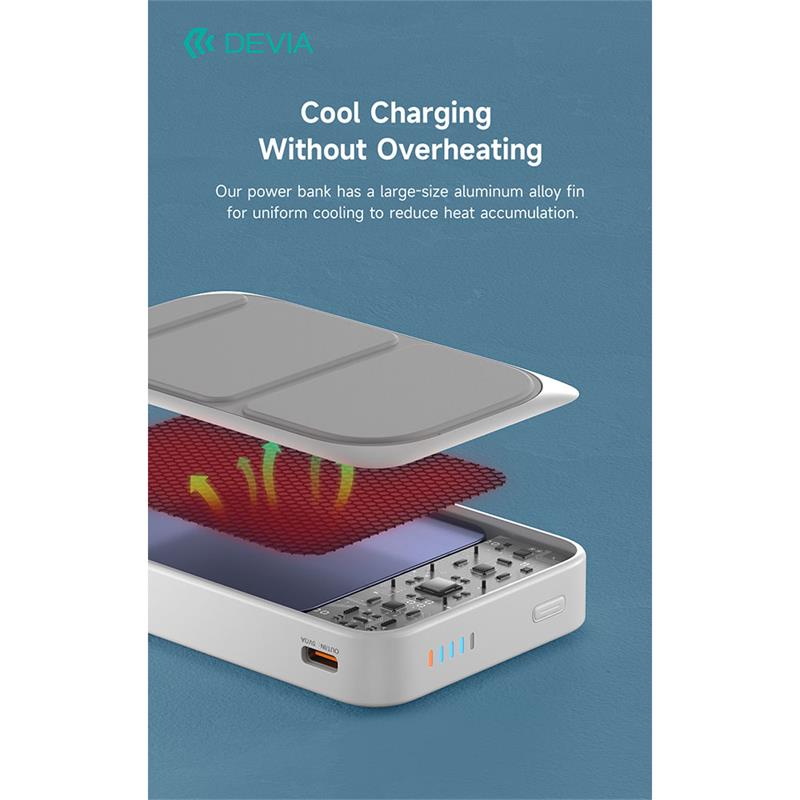 Devia powerbank Extreme Speed Series Magnetic Wireless 10.000 mAh PD 20W - Black 