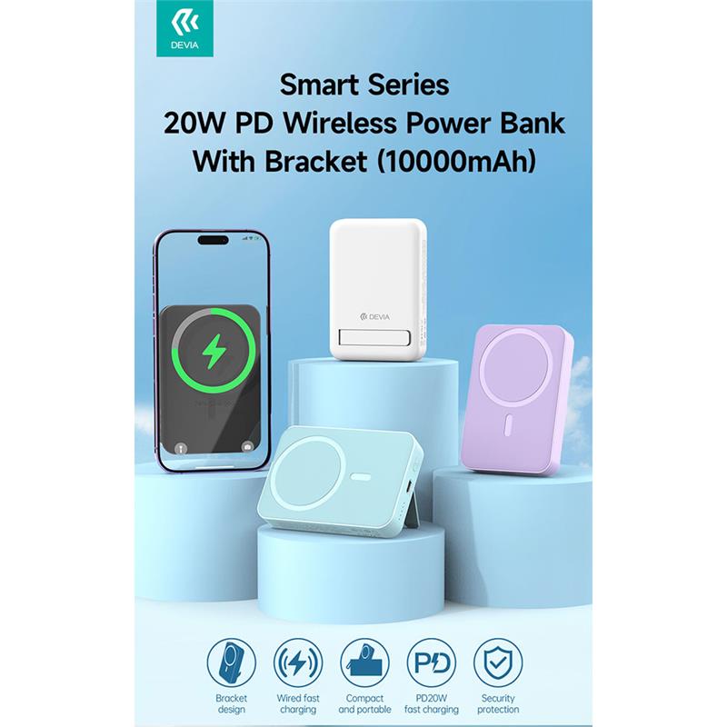Devia powerbank Smart Series Magnetic Wireless 10.000 mAh PD 20W - Black 