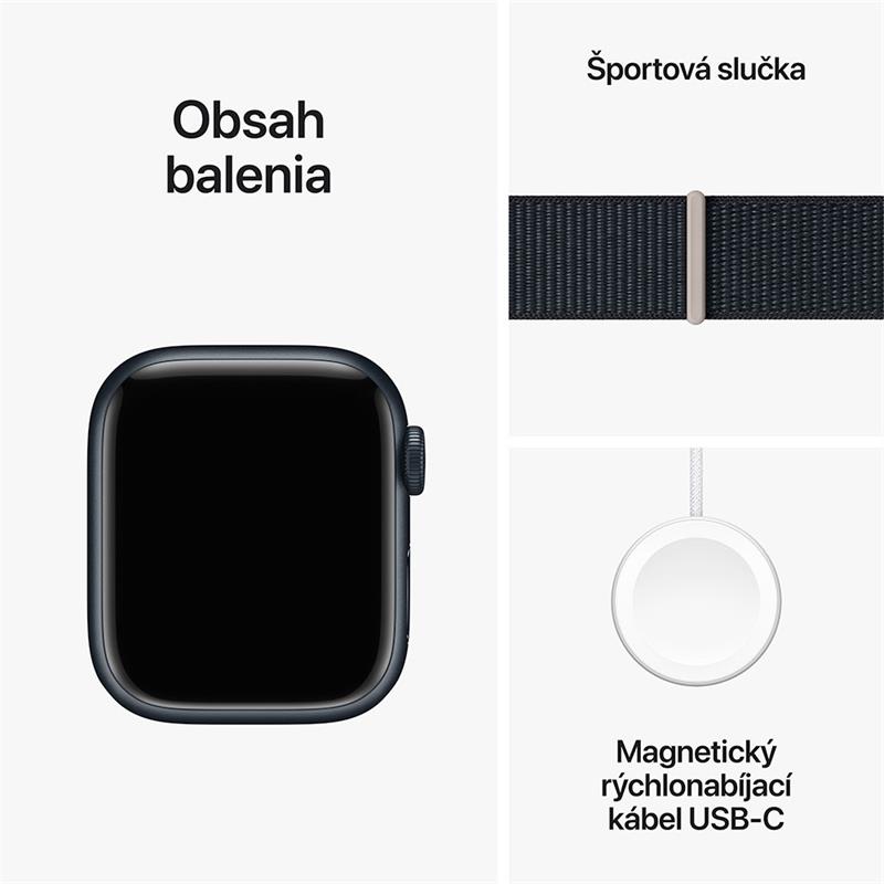 Apple Watch Series 9 GPS 41mm Midnight Aluminium Case with Midnight Sport Loop *Rozbalený* 