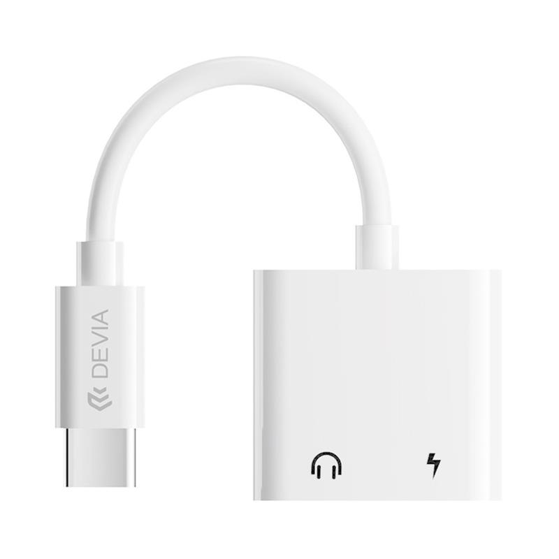 Devia Smart Series Adapter USB-C to Dual USB-C - White 