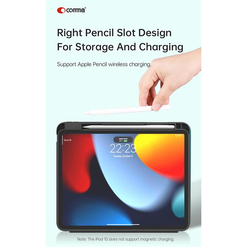 Comma puzdro Lingos Case with Pencil Slot pre iPad 10.9" 2022 10th Gen - Sky Fish 