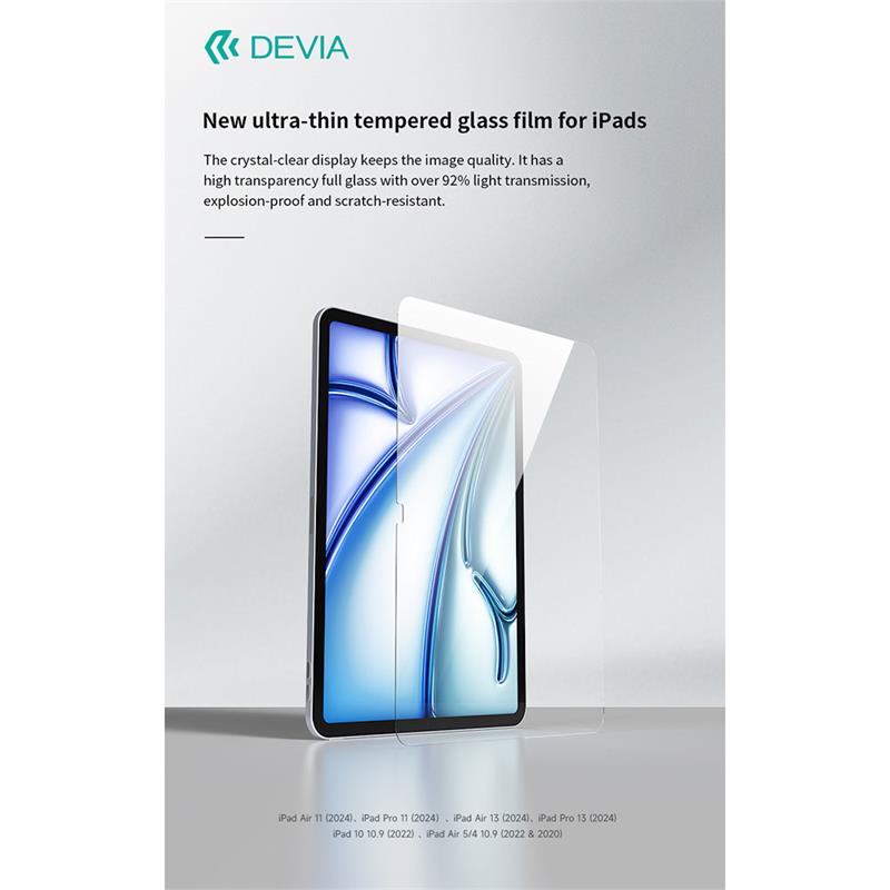 Devia ochranné sklo pre iPad Air 11" M2 2024 - Crystal Clear 